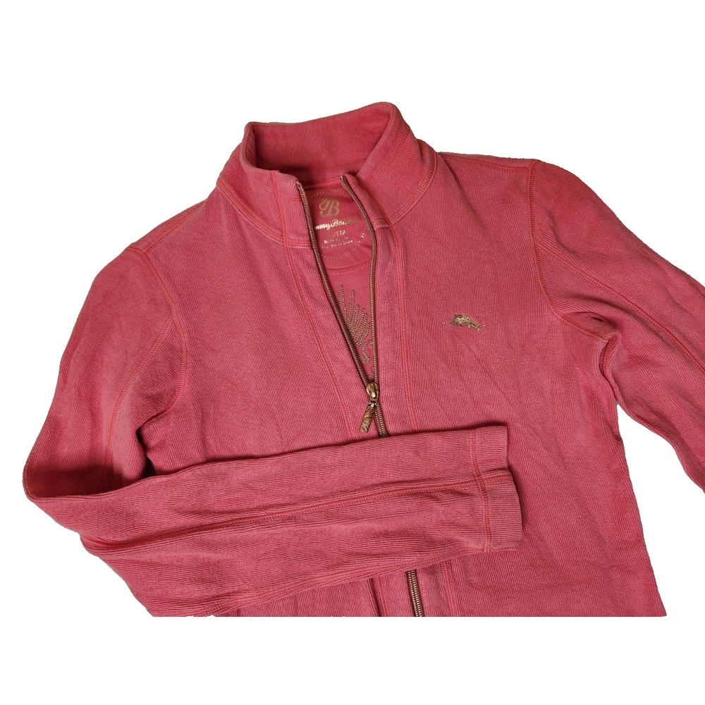 Tommy Bahama Full Zip Up‎ Womens Size XXS Pink Embroidered